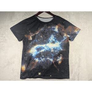 Galaxy Space Universe Black T Shirt M/L Double Sided All Over Print